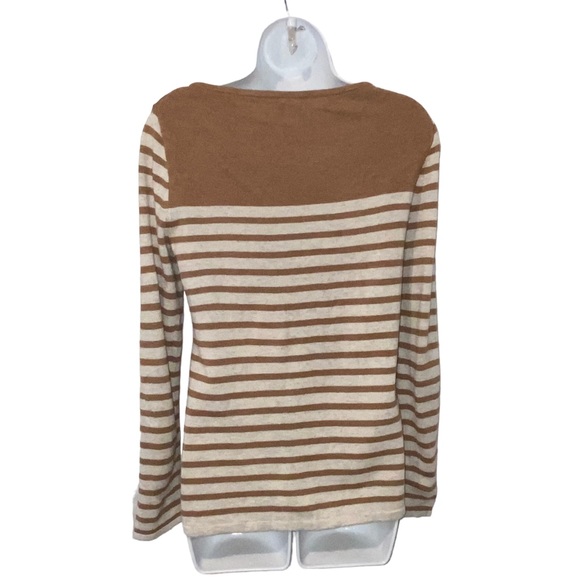 J. CREW Merino Wool Blend Brown Jewels Striped Lightweight Sweater Women’s Small - Picture 8 of 12